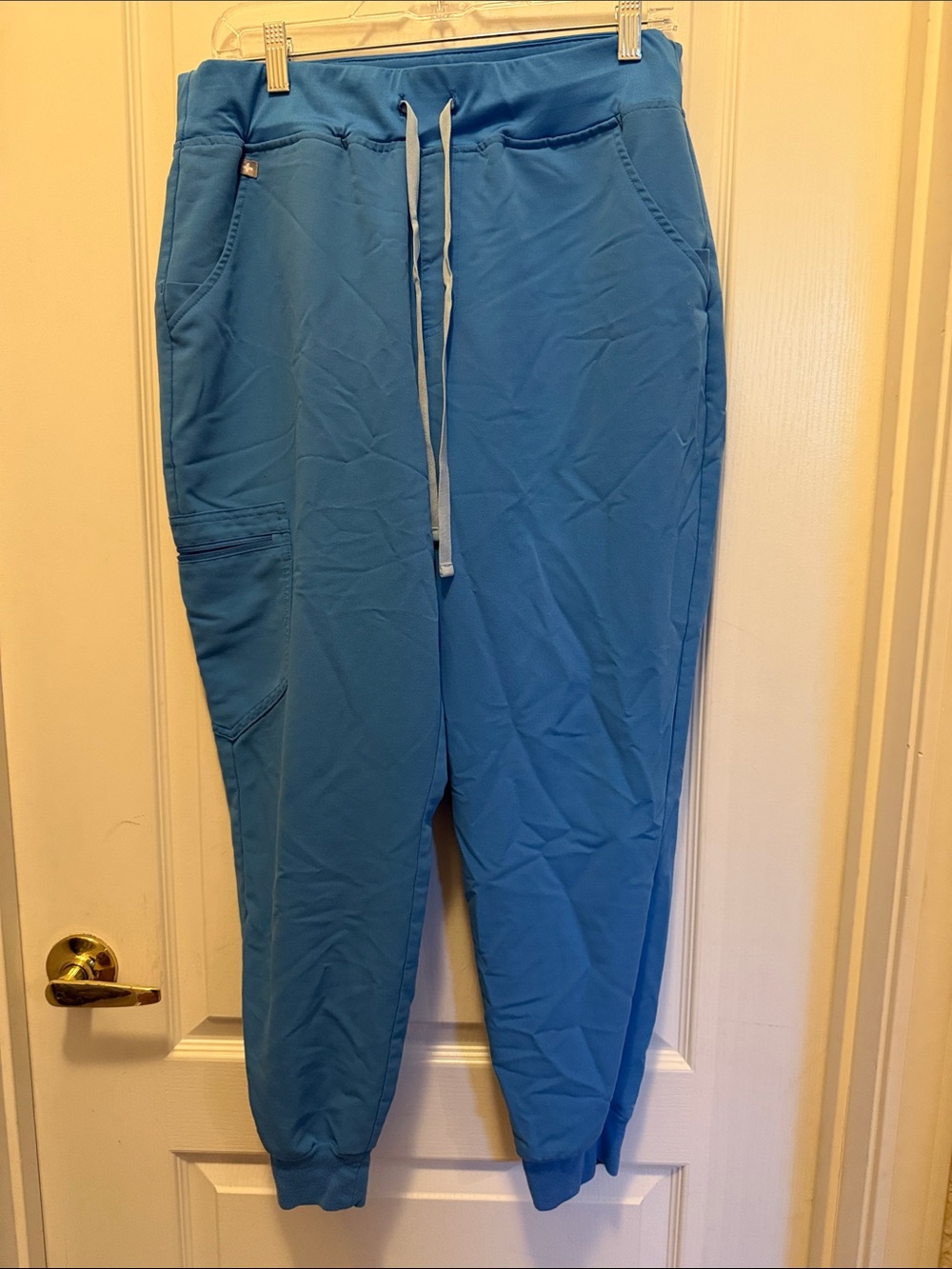 Women’s FIGS Scrub Blue Drawstring Jogger Pants size Large/ P